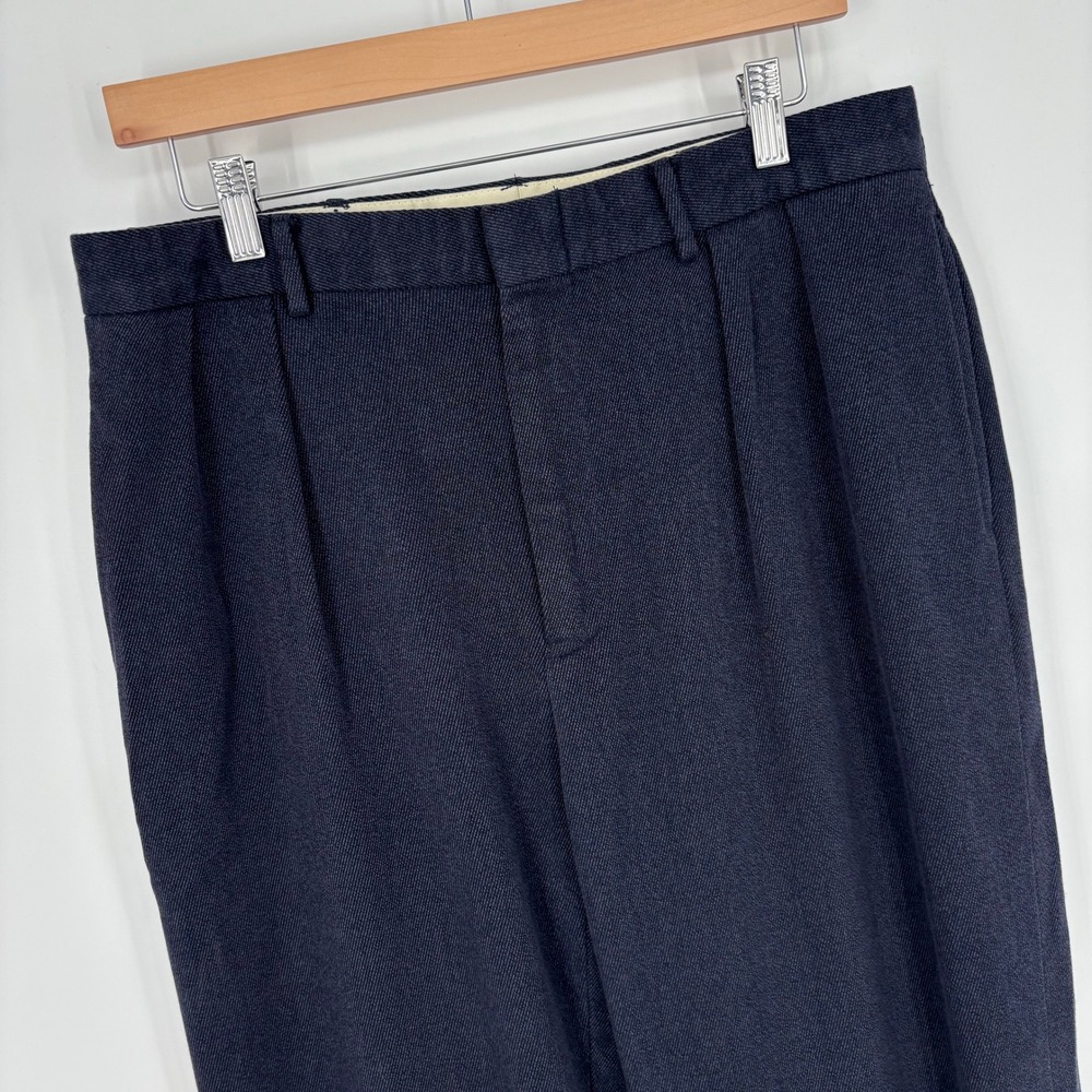 VTG Polo Ralph Lauren Siena Pants Mens 33x32 (Tag 34x34) Blue Pleated Twill Cuff